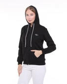 Backpacker Kadın Sweatshirt Kapüşonlu Fermuarlı Siyah - 4