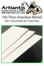 A3 Amerikan Bristol Karton 29.7x42 cm 50 Adet 220 gr Bir Tarafı Parlak Bir Tarafı Mat Kağıt Biristol Karton - 5