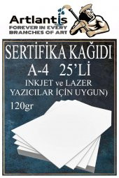 A4 Sertifika Kağıdı Kalın 25 Adet Gramajlı Fotokopi Kağıdı 120 gr Tüm Yazıcılara Uyumlu 21x29.7 cm Kalın Baskı Kağıdı - 1