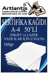 A4 Sertifika Kağıdı Kalın 50 Adet Gramajlı Fotokopi Kağıdı 160 gr Tüm Yazıcılara Uyumlu 21x29.7 cm Kalın Baskı Kağıdı - 1