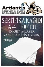 A4 Sertifika Kağıdı Kalın 100 Adet Gramajlı Fotokopi Kağıdı 200 gr Tüm Yazıcılara Uyumlu 21x29.7 cm Kalın Baskı Kağıdı - 1