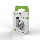 Syrox DT30L-LA 3.0A Audıo /Type-C  İphone Lıghtnıng Dönüştürücü Siyah - 2