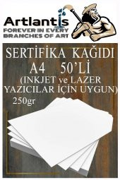 A4 Sertifika Kağıdı Kalın 50 Adet Gramajlı Fotokopi Kağıdı 250 gr Tüm Yazıcılara Uyumlu 21x29.7 cm Kalın Baskı Kağıdı - 1