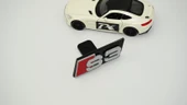 DK Tuning S3 Gri Kırmızı Ön Panjur Logo Arma Audi İle Uyumlu - 4