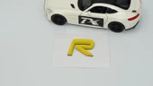 DK Tuning R Rozet Sarı 2.5cm Bagaj Yazı Logo Arma Volvo ile Uyumlu - 3