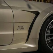DK Tuning Benz V12 Biturbo Çamurluk Yanı Siyah Logo Amblem 2 Li Set thumbnail 3