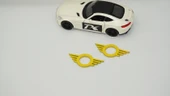 DK Tuning Mini Cooper Kapı Pimi Çerçeveleri Sarı ABS Logo Arma Seti thumbnail 3