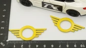 DK Tuning Mini Cooper Kapı Pimi Çerçeveleri Sarı ABS Logo Arma Seti thumbnail 2