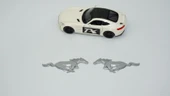 DK Ford Mustang Shelby GT Koşan At Çamurluk Yanı Gri Logo Arma - 4