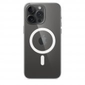 İphone 15 Pro Max Kablosuz Şarj Özellikli Şeffaf Silikon Kılıf - 1