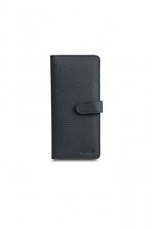 Guard Mat Siyah Kart ve Para Slotlu Hakiki Deri Unisex Telefon Kılıflı Cüzdan 3032 - 1