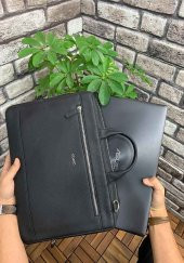 Guard Siyah Hakiki Deri Özel Üretim Laptop ve Evrak Çantası Erkek / Kadın P1796 - 3