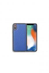 Guard Lacivert Hakiki Deri iPhone X / XS Kılıfı P1426 - 1