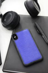 Guard Lacivert Hakiki Deri iPhone X / XS Kılıfı P1426 - 2