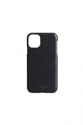 Guard Siyah Yol Deseni iPhone 11 Hakiki Deri Telefon Kılıfı P6017 - 3