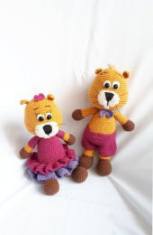 Bay ve Bayan Kunduz Amigurumi Organik Oyuncak - 4