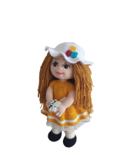 Sarı Güzeli Bebek Amigurumi Organik Oyuncak - 1