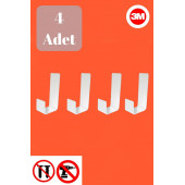 Risingmaber Beyaz 4lü Yapışkanlı Askılık Kapı Arkası Bornoz Askılığı Yapışkanlı - 1