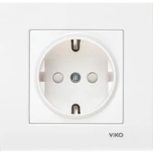 Viko Karre Beyaz Topraklı Priz Çocuk Korumalı + Çerçeve - 1