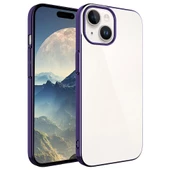 iPhone 15 Plus Kılıf Sert PC Renkli Çerçeveli Riksos Kapak thumbnail 4