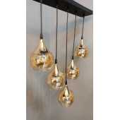 5'Lİ GOLD AÇIK AĞIZ CAMLI SIRALI AVİZE - 1