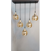 5'Lİ GOLD AÇIK AĞIZ CAMLI SIRALI AVİZE - 2