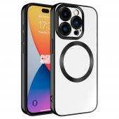 KNY Apple İphone 15 Pro Max Kılıf Kamera Korumalı Renkli Kenarlı Magsafeli Setro Kapak Siyah - 1