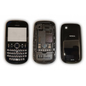 Nokia N200 Kapak Nokia 200 uyumlu Siyah Orta Kasa ön Kapak Arka Kapak Tuş Takımı - 2