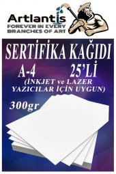 A4 Sertifika Kağıdı Kalın 25 Adet Gramajlı Fotokopi Kağıdı 300 gr Tüm Yazıcılara Uyumlu 21x29.7 cm Kalın Baskı Kağıdı - 1