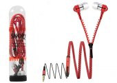 Snopy SN-808 Fermuar Kablolu Kırmızı Kulak İçi Kulaklık - 1