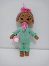 Esmer Masum Bebek Uyku Arkadaşı Amigurumi Organik Oyuncak - 1