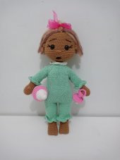 Esmer Masum Bebek Uyku Arkadaşı Amigurumi Organik Oyuncak - 3