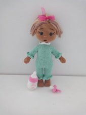 Esmer Masum Bebek Uyku Arkadaşı Amigurumi Organik Oyuncak - 4