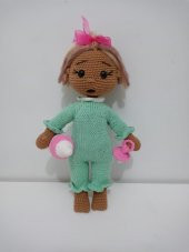 Esmer Masum Bebek Uyku Arkadaşı Amigurumi Organik Oyuncak - 5