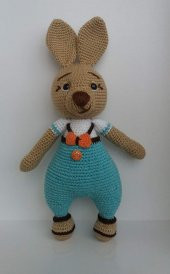 Papyonlu Tombik Tavşan Amigurumi Organik Oyuncak - 1