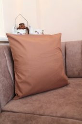 Kahverengi Premium 100 Pamuklu Fermuarsız Kırlent Kılıfı 43x43cm thumbnail 2