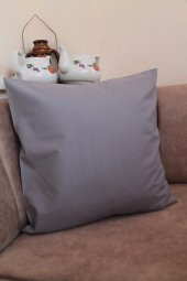 Dark Gri Premium 100 Pamuklu Fermuarsız Kırlent Kılıfı 43x43cm - 2