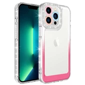 iPhone 14 Pro Max Kılıf Simli ve Renk Geçiş Tasarımlı Lens Korumalı Park Kapak - 6