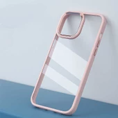 iPhone 14 Pro Max Renkli Silikon Kenarlı Kılıf Krom Kapak - 3