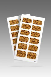 2 Li Turuncu Benekli Tırnak Dövmesi, Tırnak Sticker, Nail Tattoo, Nail Art - 2