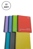 FRESCO Spiralli Plastik Defter A4 96 Yaprak Çizgili GP.3-4935000-2011 12 Adet - 1