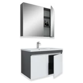 Teta Home Tokyo 80 CM Mdf Banyo Dolabı Seti  Antrasit-Beyaz - 2