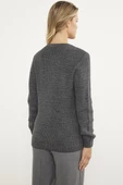 Petek Örgü Düğmeli Triko Hırka - Koyu Gri thumbnail 6