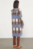 Blok Desenli Renkli Uzun Hırka - Mavi thumbnail 6