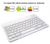 Valkyrie BL30 Bluetooth 10 inç Ios Windows Android Uyumlu Kablosuz Klavye - Türkçe - Şarjlı - Sessiz - Multimedia - Ultra İnce Beyaz - 2