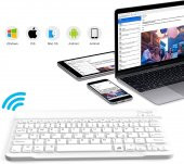 Valkyrie BL30 Bluetooth 10 inç Ios Windows Android Uyumlu Kablosuz Klavye - Türkçe - Şarjlı - Sessiz - Multimedia - Ultra İnce Beyaz - 5