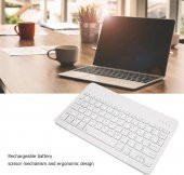 Valkyrie BL30 Bluetooth 10 inç Ios Windows Android Uyumlu Kablosuz Klavye - Türkçe - Şarjlı - Sessiz - Multimedia - Ultra İnce Beyaz - 7