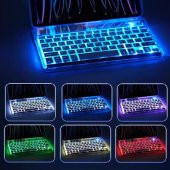 Valkyrie RGB bkz-30 7 Renk Bluetooth Şeffaf Türkçe Klavye - Android ios Windows Uyumlu - Şarjlı - 10 inç - Multimedia - Ultra İnce Tasarım bkz30 - 4