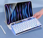 Valkyrie RGB bkz-30 7 Renk Bluetooth Şeffaf Türkçe Klavye - Android ios Windows Uyumlu - Şarjlı - 10 inç - Multimedia - Ultra İnce Tasarım bkz30 - 10