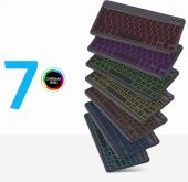 Valkyrie BL30 7 Renk Bluetooth Kablosuz Türkçe Klavye - Android ios Windows Uyumlu - Şarjlı - 10 inç - Multimedia - Ultra İnce Tasarım - 11